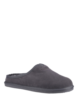 Hush Puppies Conrad Suede Slip On Mule Slippers - view 2, Grey