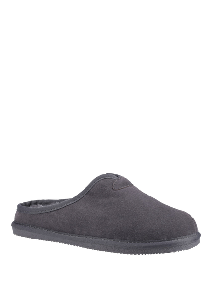 Hush Puppies Conrad Suede Slip On Mule Slippers - view 2, Grey