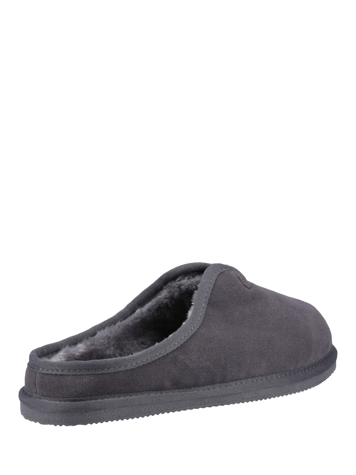Product image 3 of 4, which shows Hush Puppies Conrad Suede Faux Fur Lined Slippers, Grey, 6