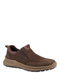 Hush Puppies Arthur Nubuck Leather Slip-On Shoes, Brown - view 2, Brown
