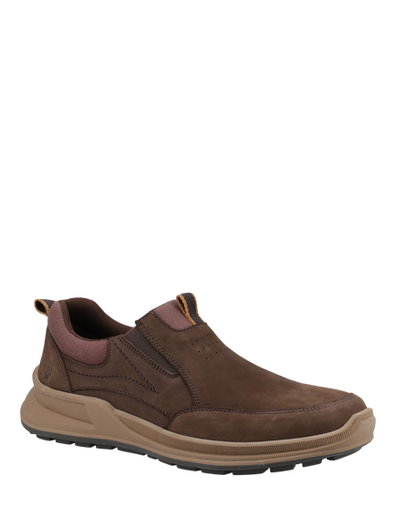Hush Puppies Arthur Nubuck Leather Slip-On Shoes, Brown - view 2, Brown