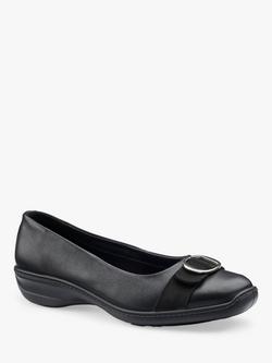 Hotter Grace Leather Ballet Pumps, Black - view 2, Black