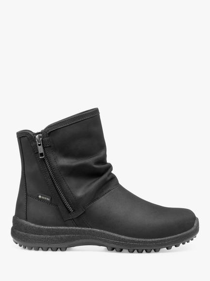 Hotter Terrain Extra Wide Fit Waxed Nubuck GTX Walking Ankle Boots, Black, Black-wn