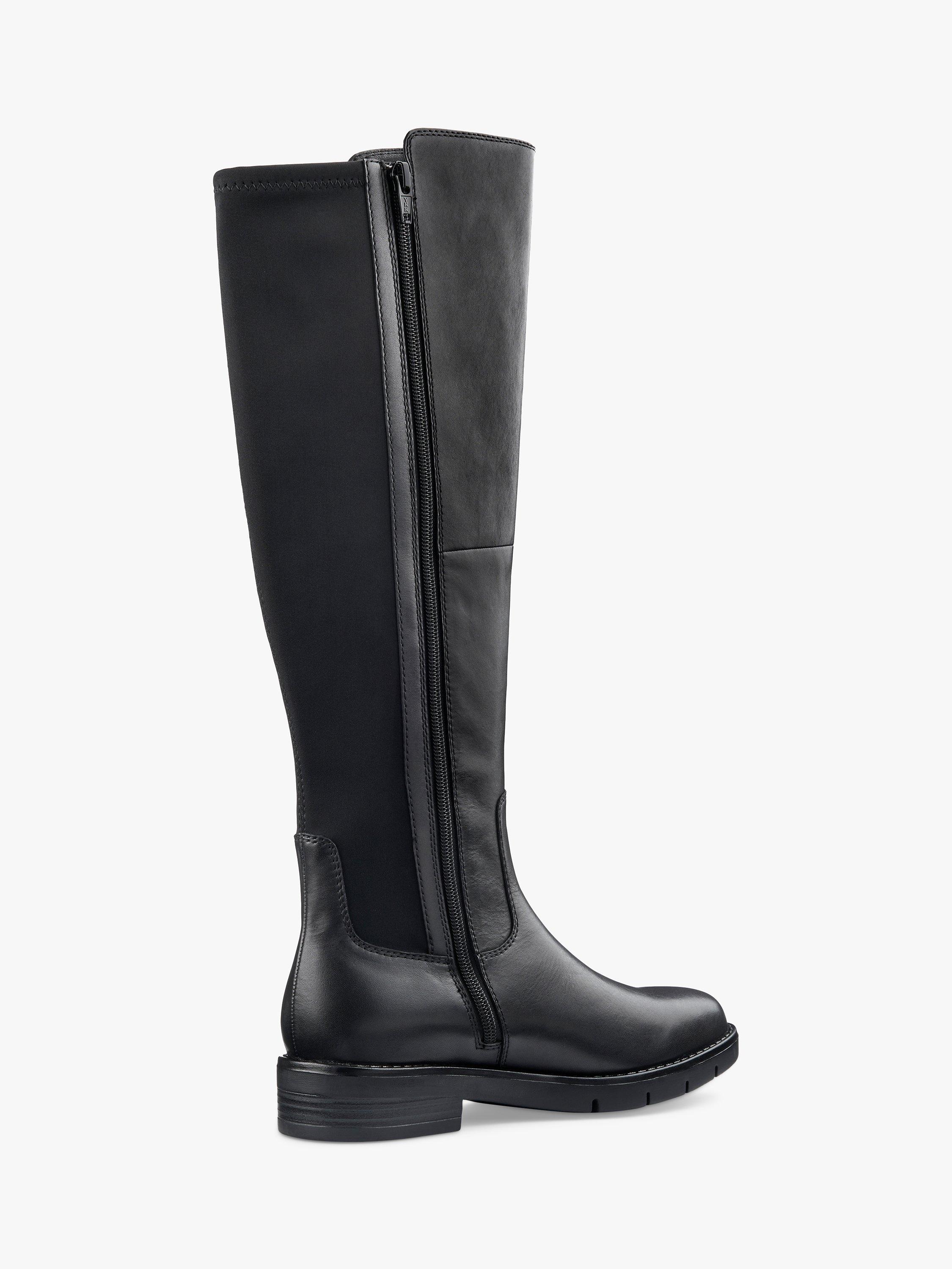 Hotter Wells Leather Tall Riding Boots Black