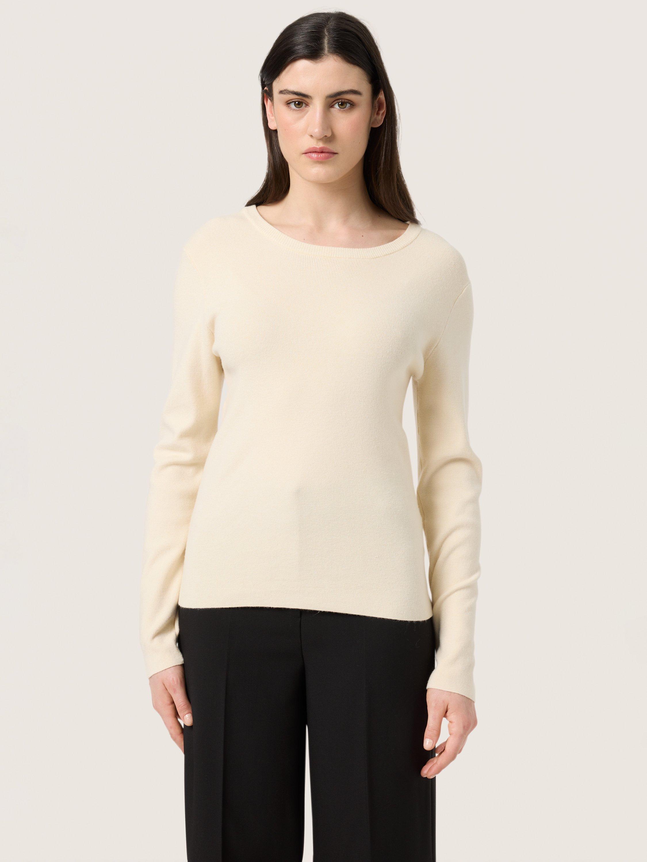 Product image 1 of 6, which shows Soaked In Luxury Sina Long Sleeve Knit Top, Whitecap Gray, XS