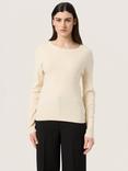 Soaked In Luxury Sina Long Sleeve Knit Top, Whitecap Gray