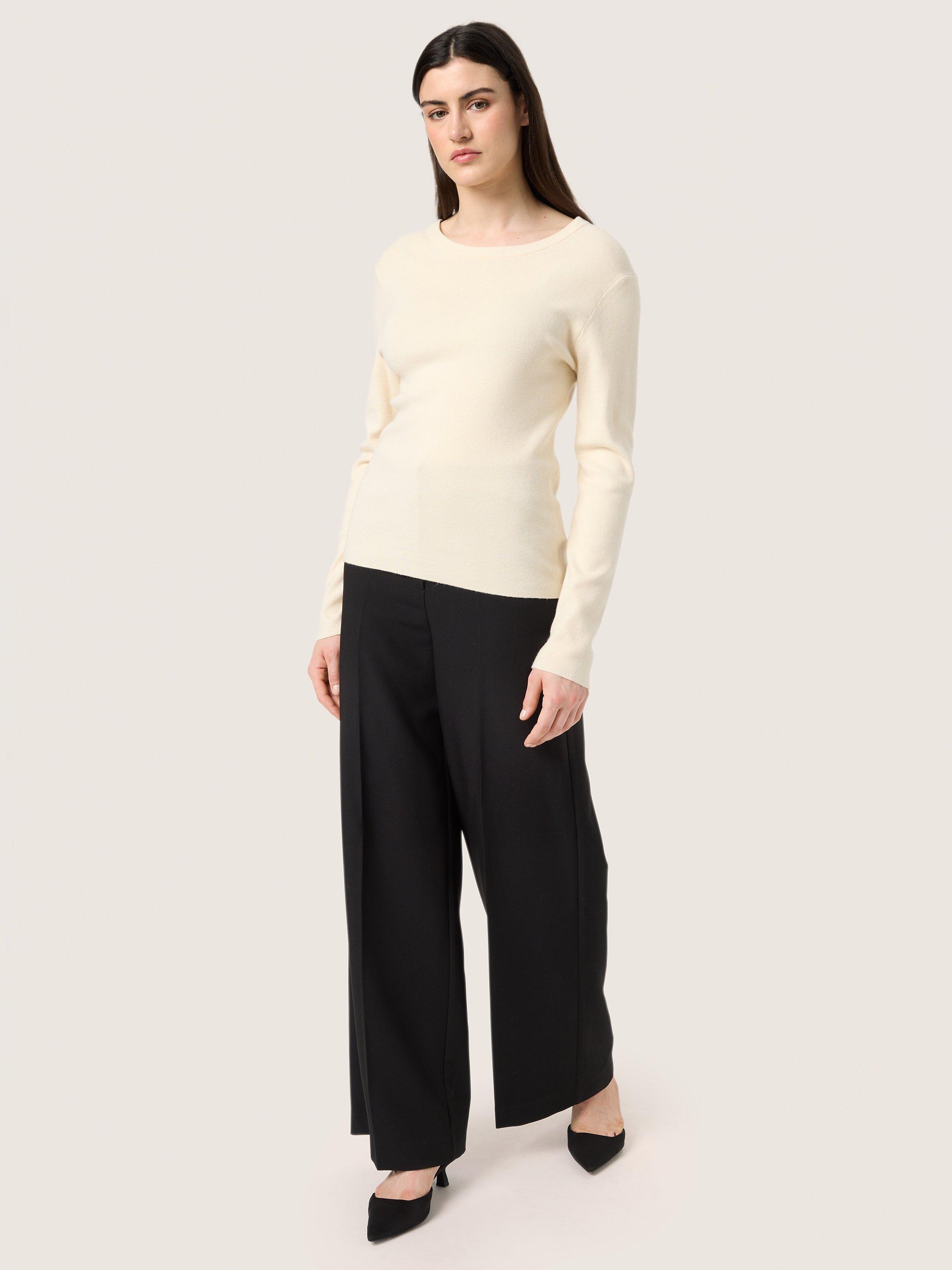 Product image 3 of 6, which shows Soaked In Luxury Sina Long Sleeve Knit Top, Whitecap Gray, XS