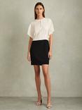 Reiss Marlowe Colour Block Mini Dress, Ivory/Black