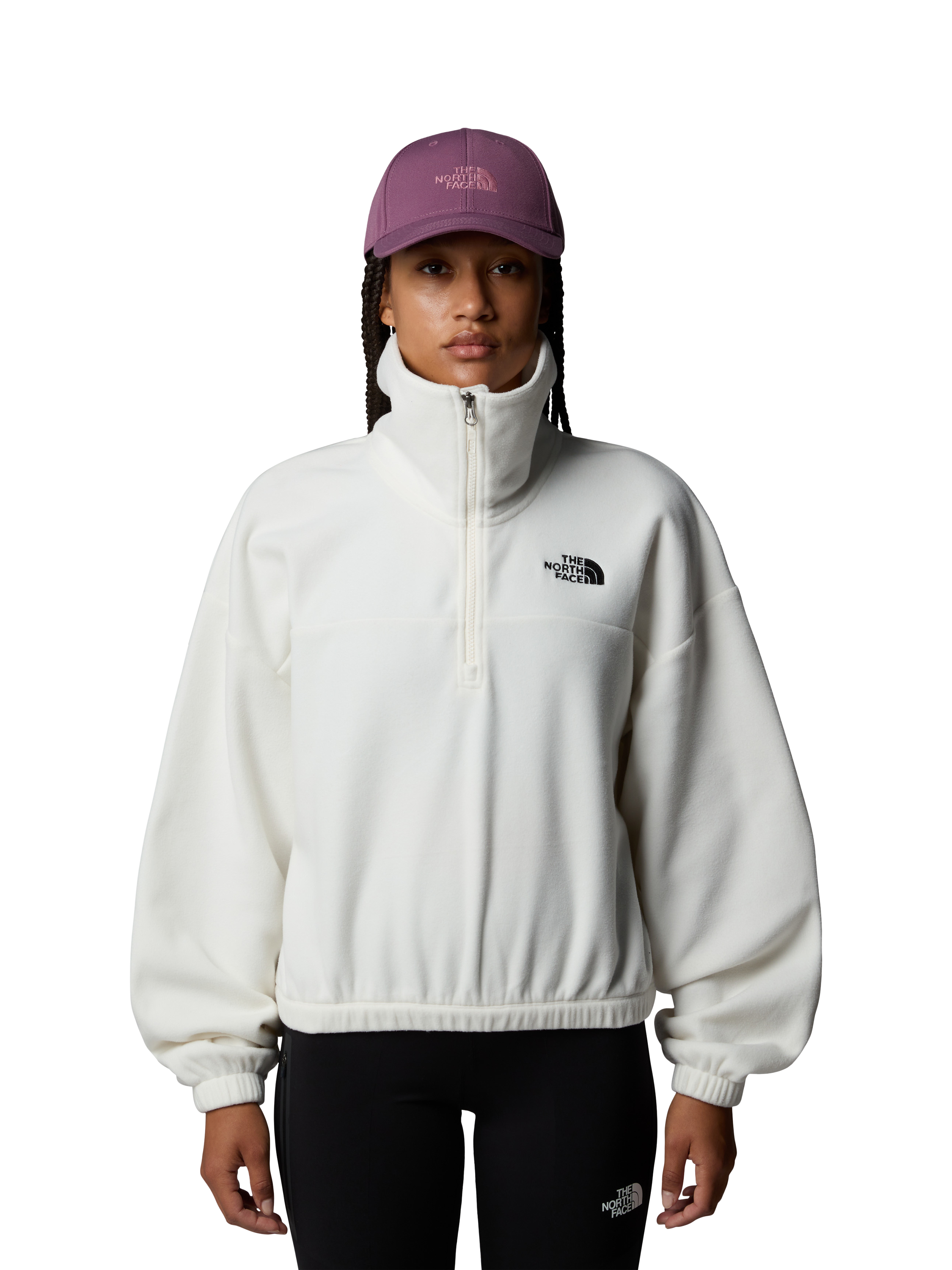 Product image 1 of 4, which shows The North Face Women's Fleece Top, White Dune, S
