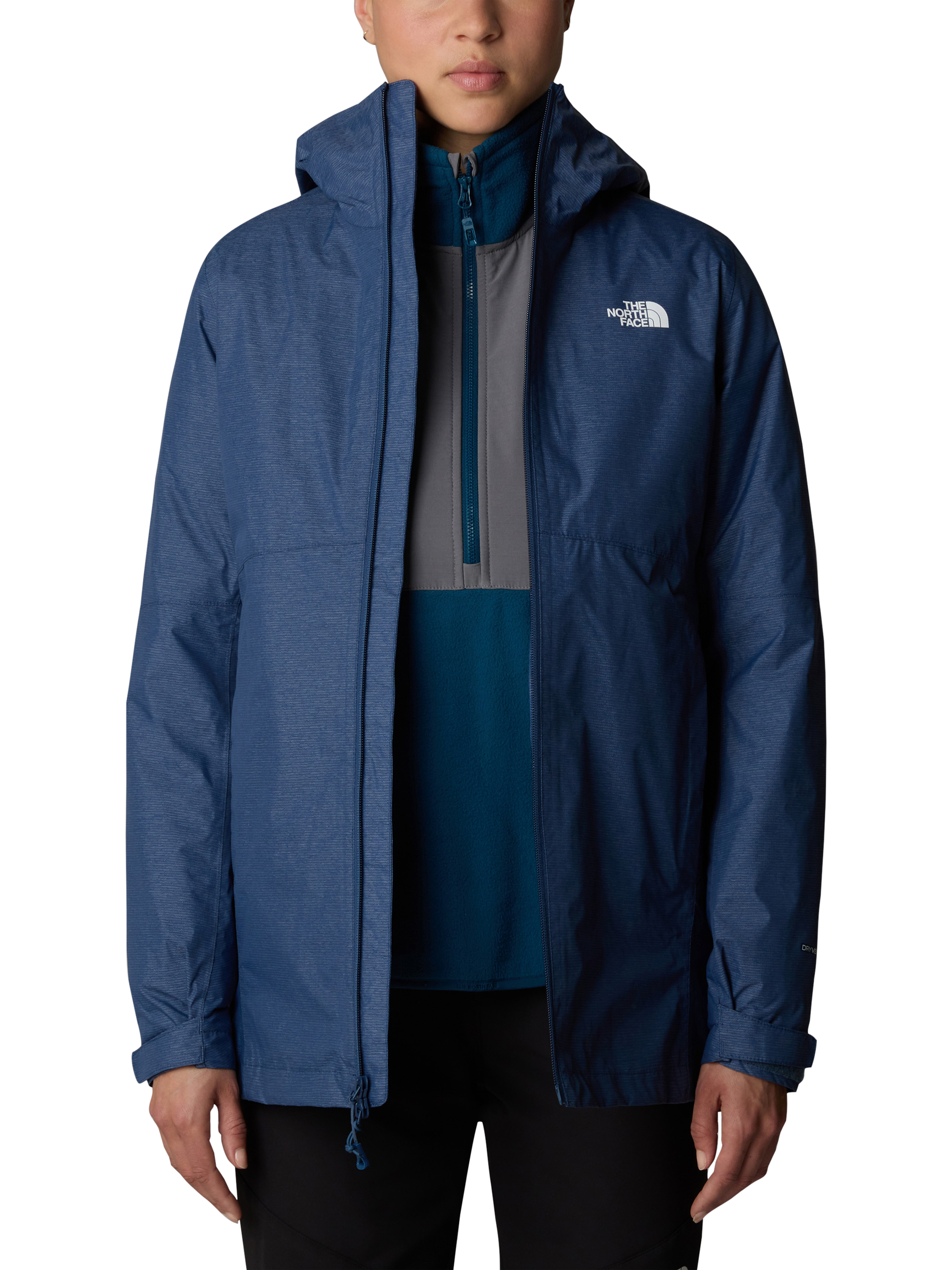 The North Face Hikesteller Triclimate Hooded Jacket White Heather Navy