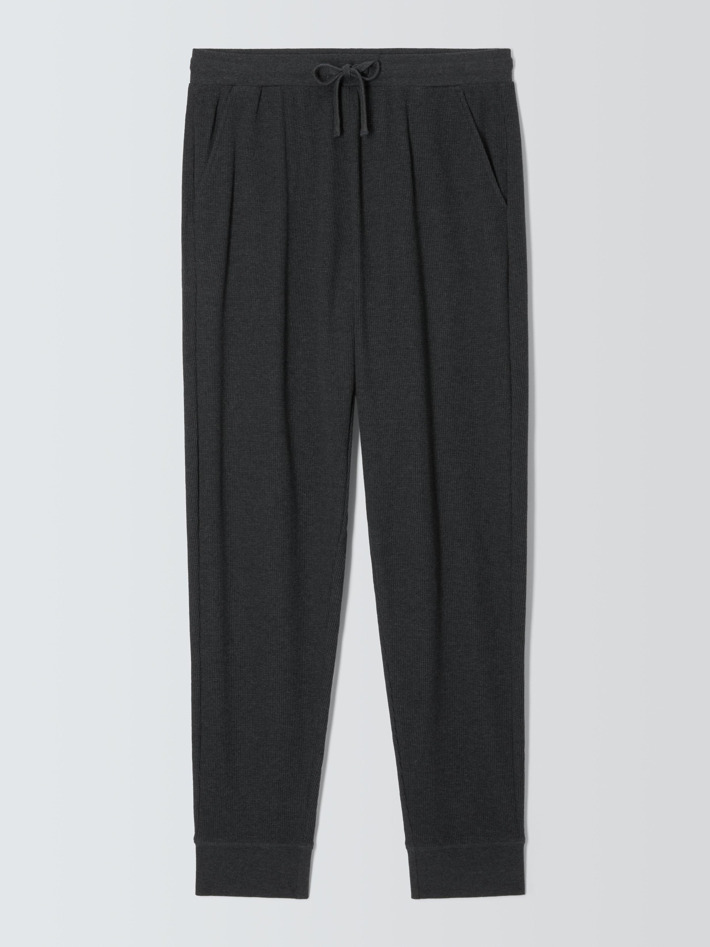 Product image 4 of 6, which shows John Lewis Waffle Jogger Lounge Trousers, Grey Charcoal, M