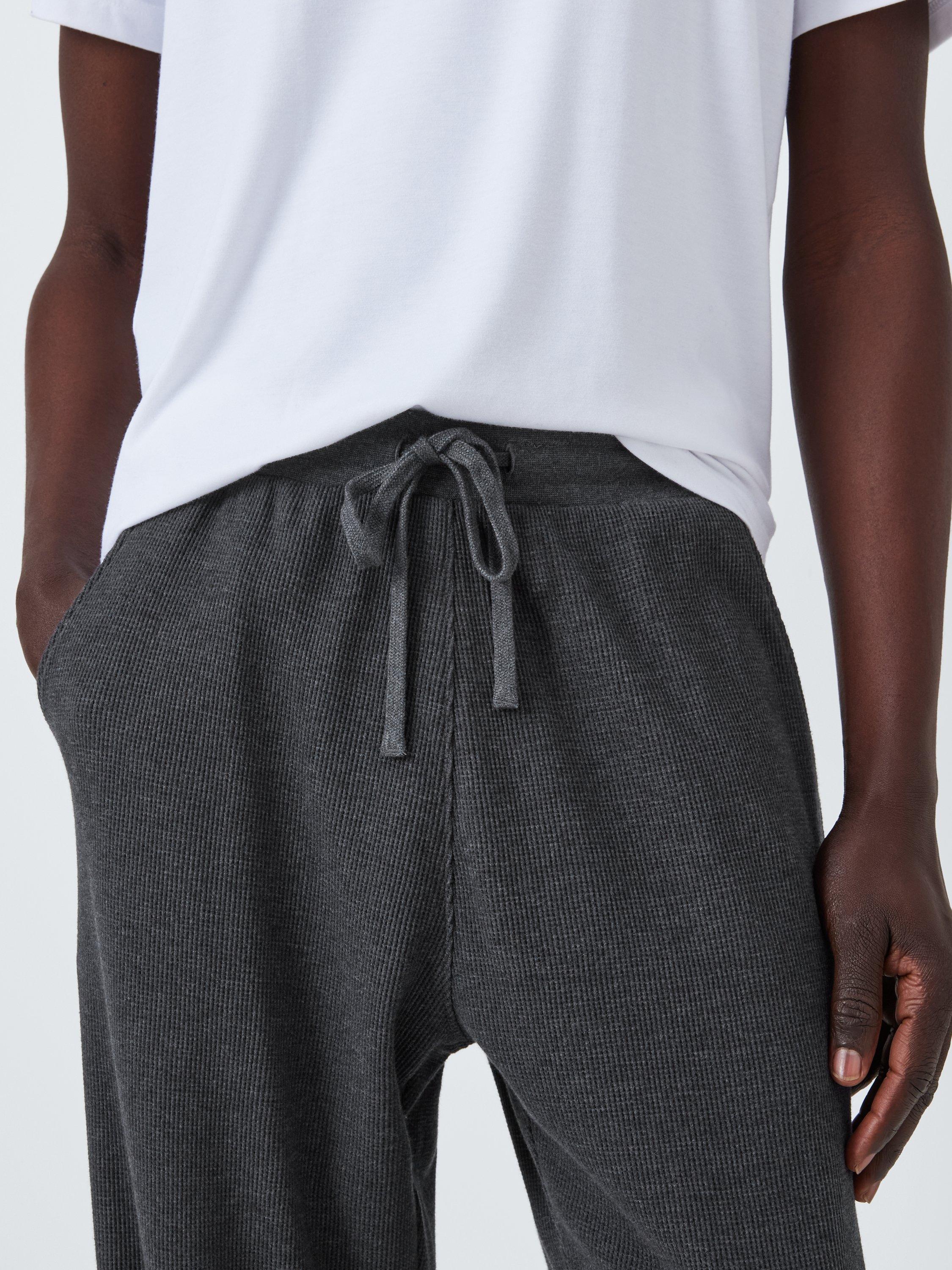 Product image 5 of 6, which shows John Lewis Waffle Jogger Lounge Trousers, Grey Charcoal, M