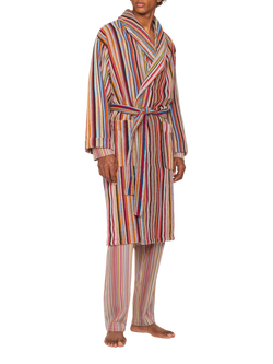 Paul Smith Signature Stripe Cotton Dressing Gown, Multi, Multi
