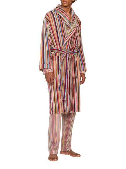 Paul Smith Signature Stripe Cotton Dressing Gown, Multi, Multi
