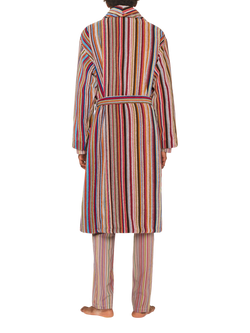 Paul Smith Signature Stripe Cotton Dressing Gown, Multi - view 2, Multi