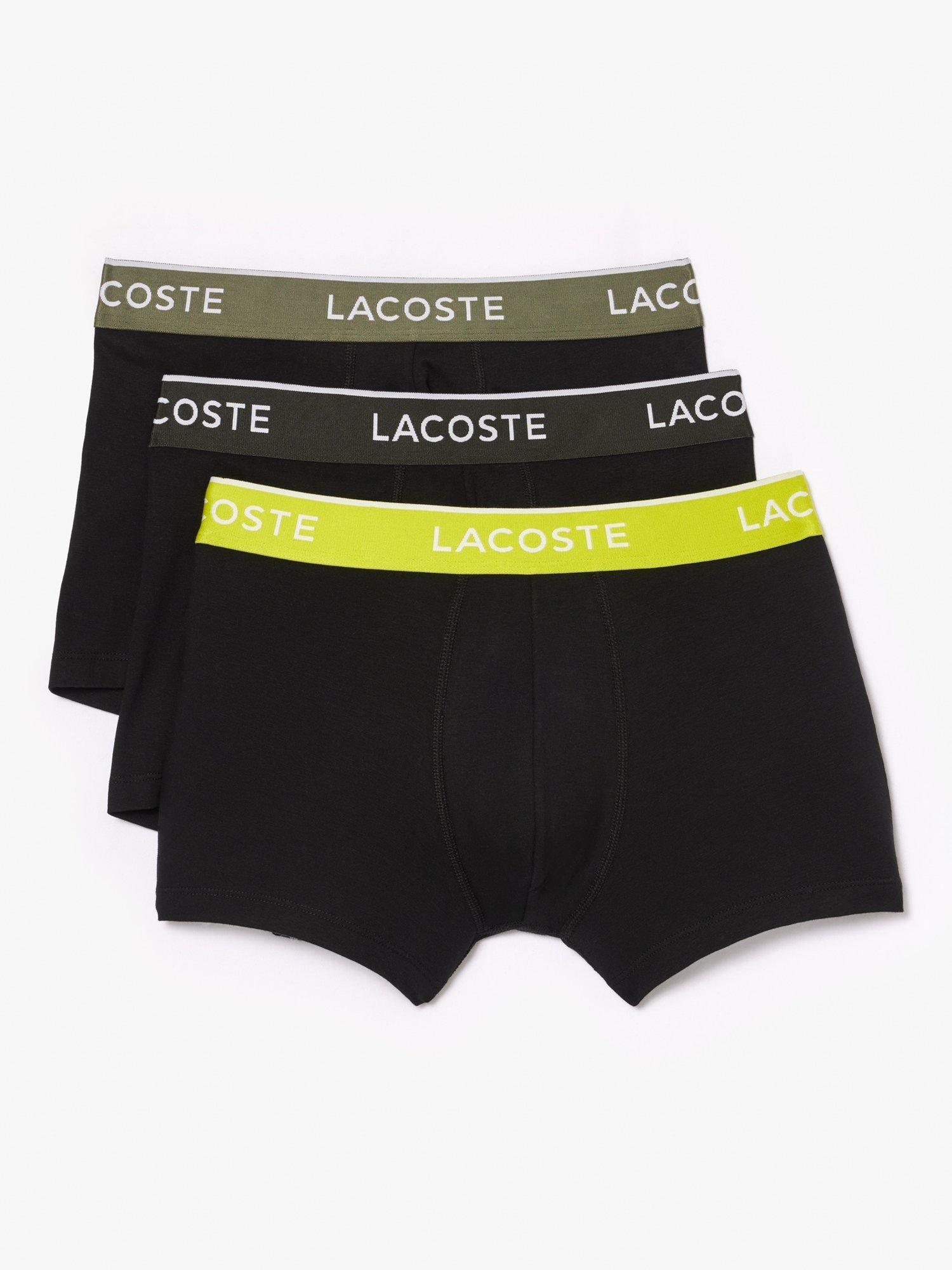 Lacoste Cotton Blend Trunks, Pack of 3, Black