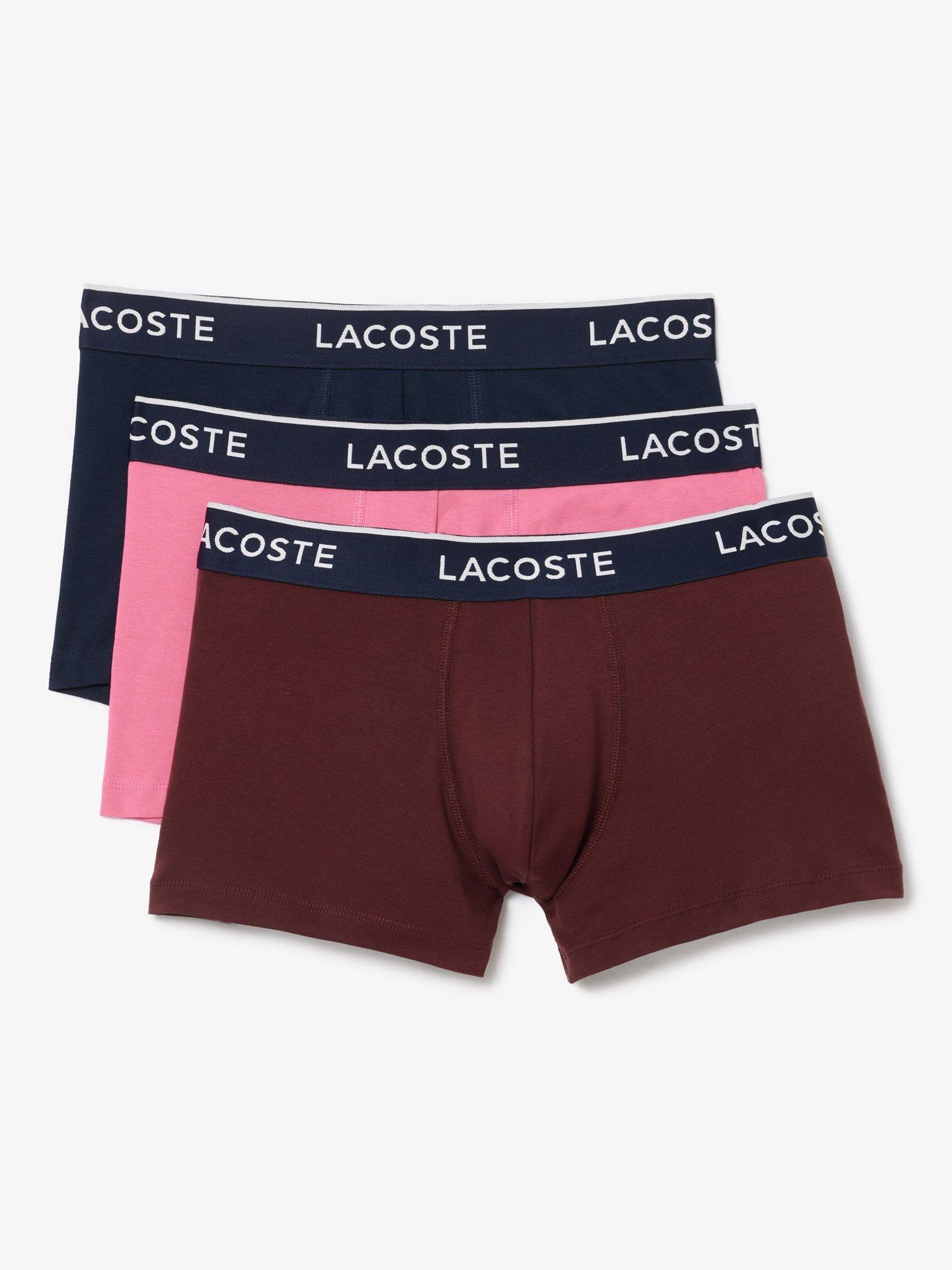 Lacoste Casual Trunks, Pack of 3, Pink Mid