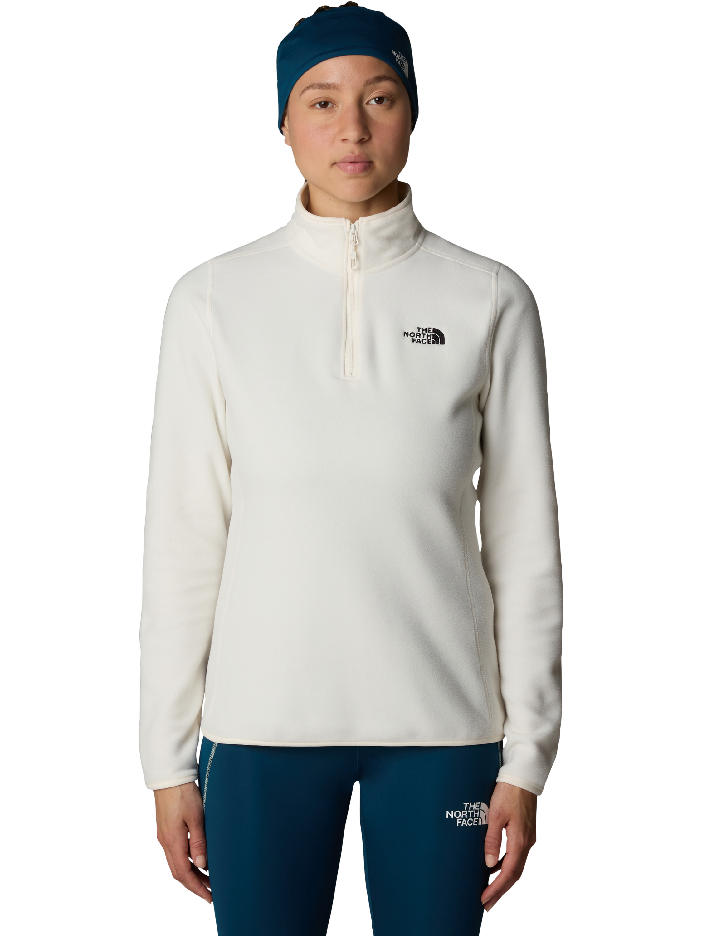 The North Face 100 Glacier Quarter Zip Fleece White Dune