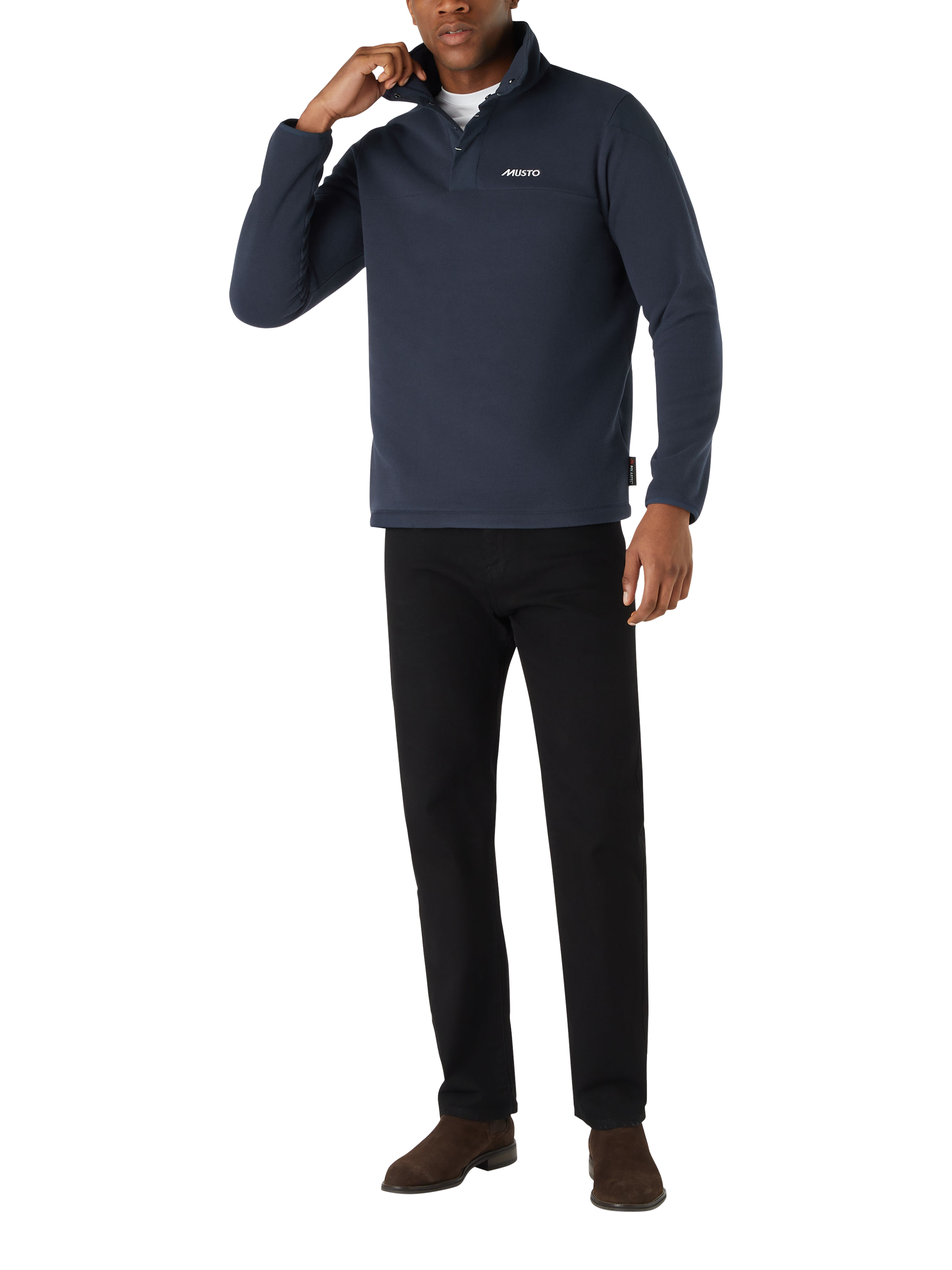 Product image 5 of 5, which shows Musto Nautic Polartec® Snap Pullover Fleece, Navy, S
