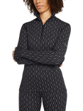 Icebreaker Women's Merino 260 Vertex Long Sleeve Crew Base Layer Top, Black/Snow/J