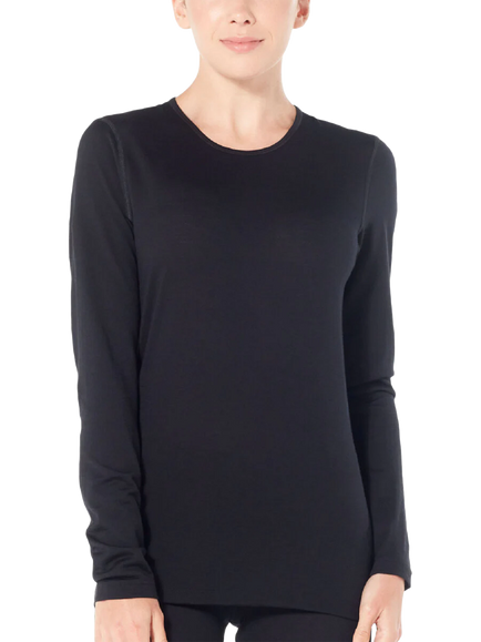 Icebreaker Women's Merino 200 Oasis Long Sleeve Base Layer Top, Midnight Navy-423, Midnight Navy-423