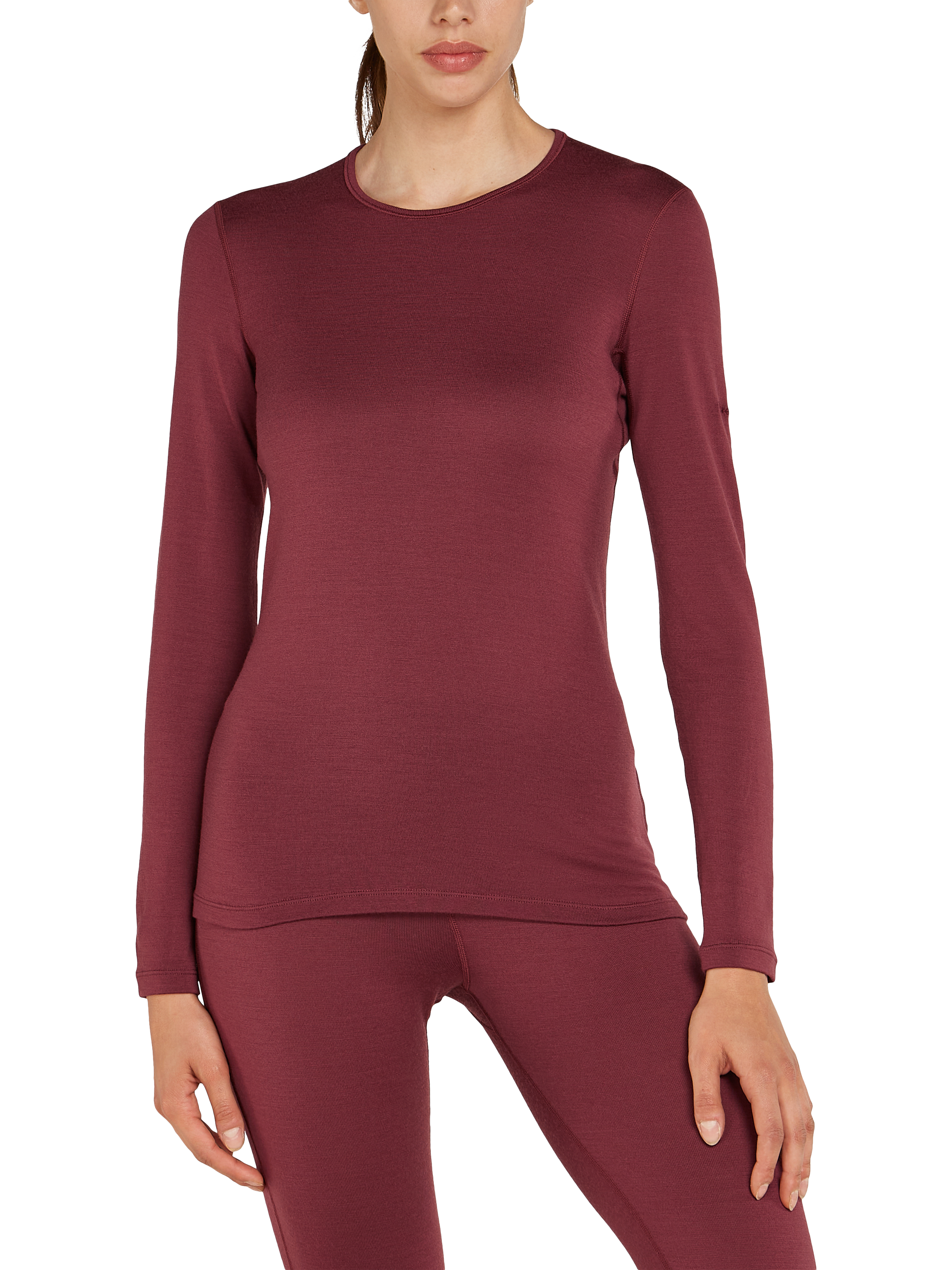 Product image 1 of 6, which shows Icebreaker Women's Merino 260 Tech Long Sleeve Base Layer Top, Port, 6-8