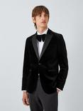 Kin Slim Fit Single Breasted Velvet Blazer, Black