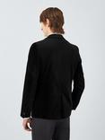 Kin Slim Fit Single Breasted Velvet Blazer, Black