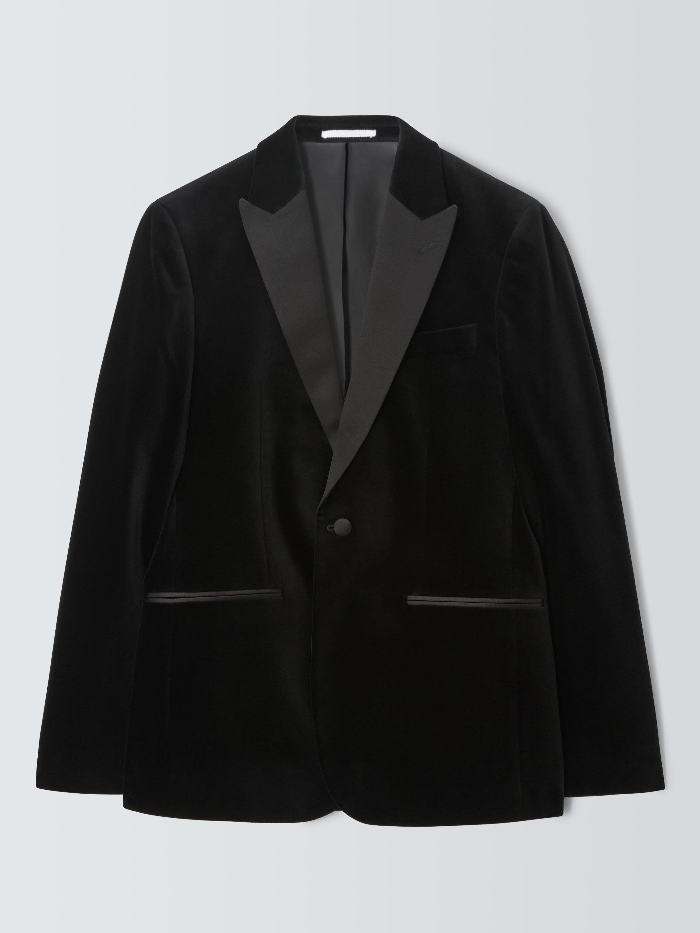 Product image 4 of 8, which shows Kin Slim Fit Single Breasted Velvet Blazer, Black, 36R