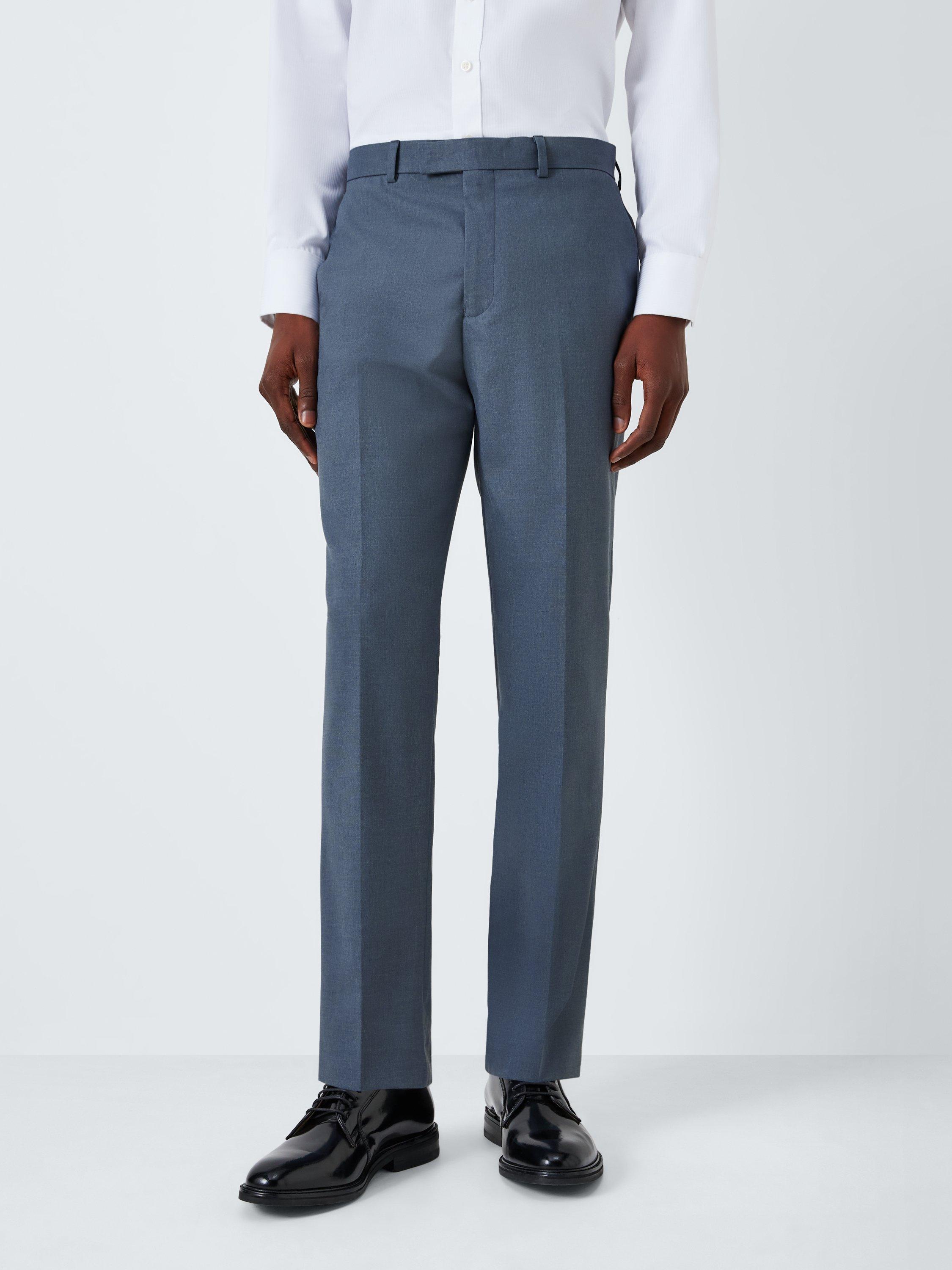 Product image 1 of 7, which shows John Lewis Starter Slim Fit Tailored Trousers, Airforce, 32R