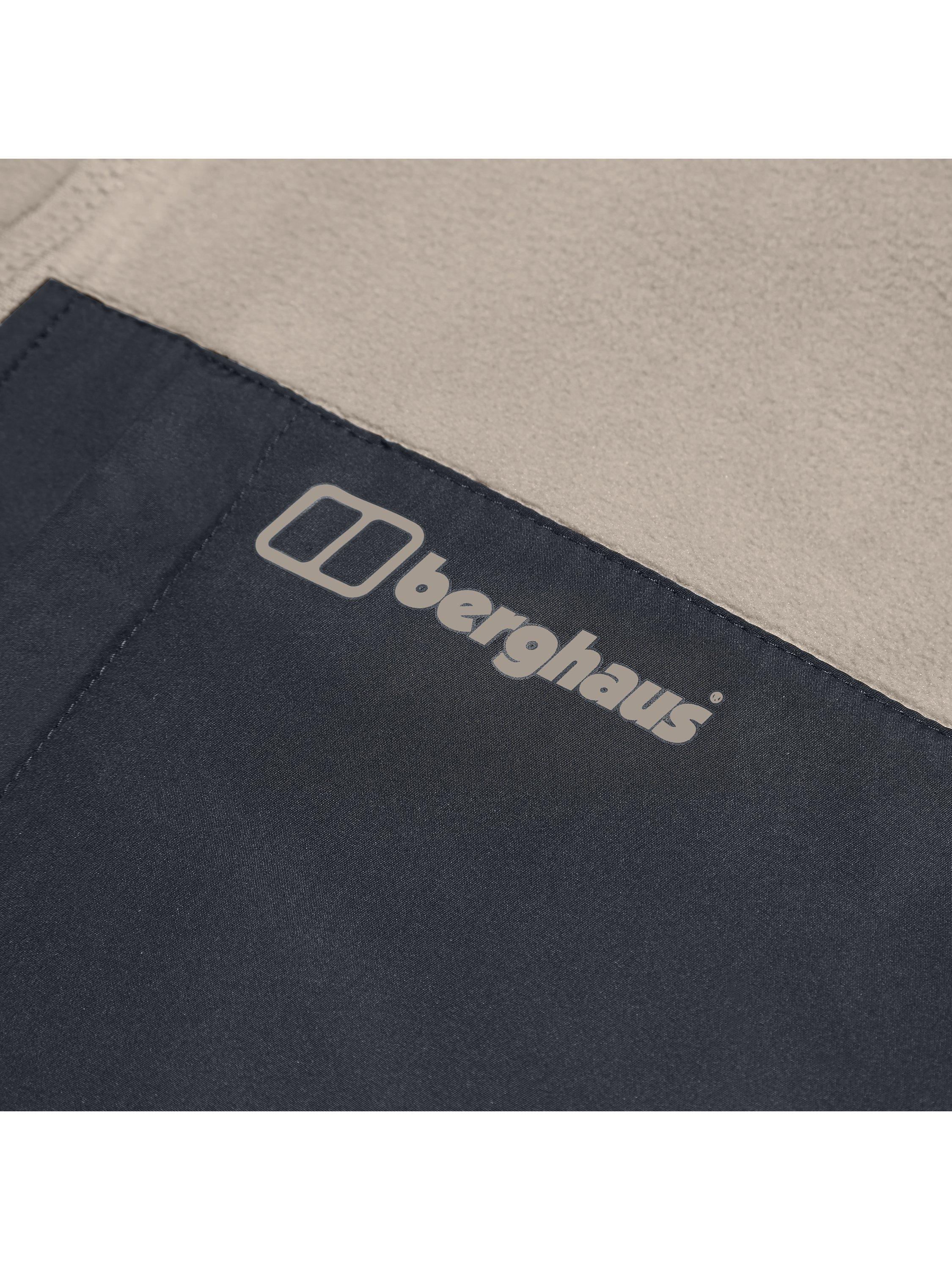 Product image 3 of 4, which shows Berghaus Men's Prism High Neck Zip Through Fleece Jacket, Taupe/Jet Black, S