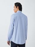 John Lewis Tailored Fit Cotton Stripe Shirt, Mid Blue