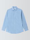 John Lewis Tailored Fit Cotton Stripe Shirt, Mid Blue