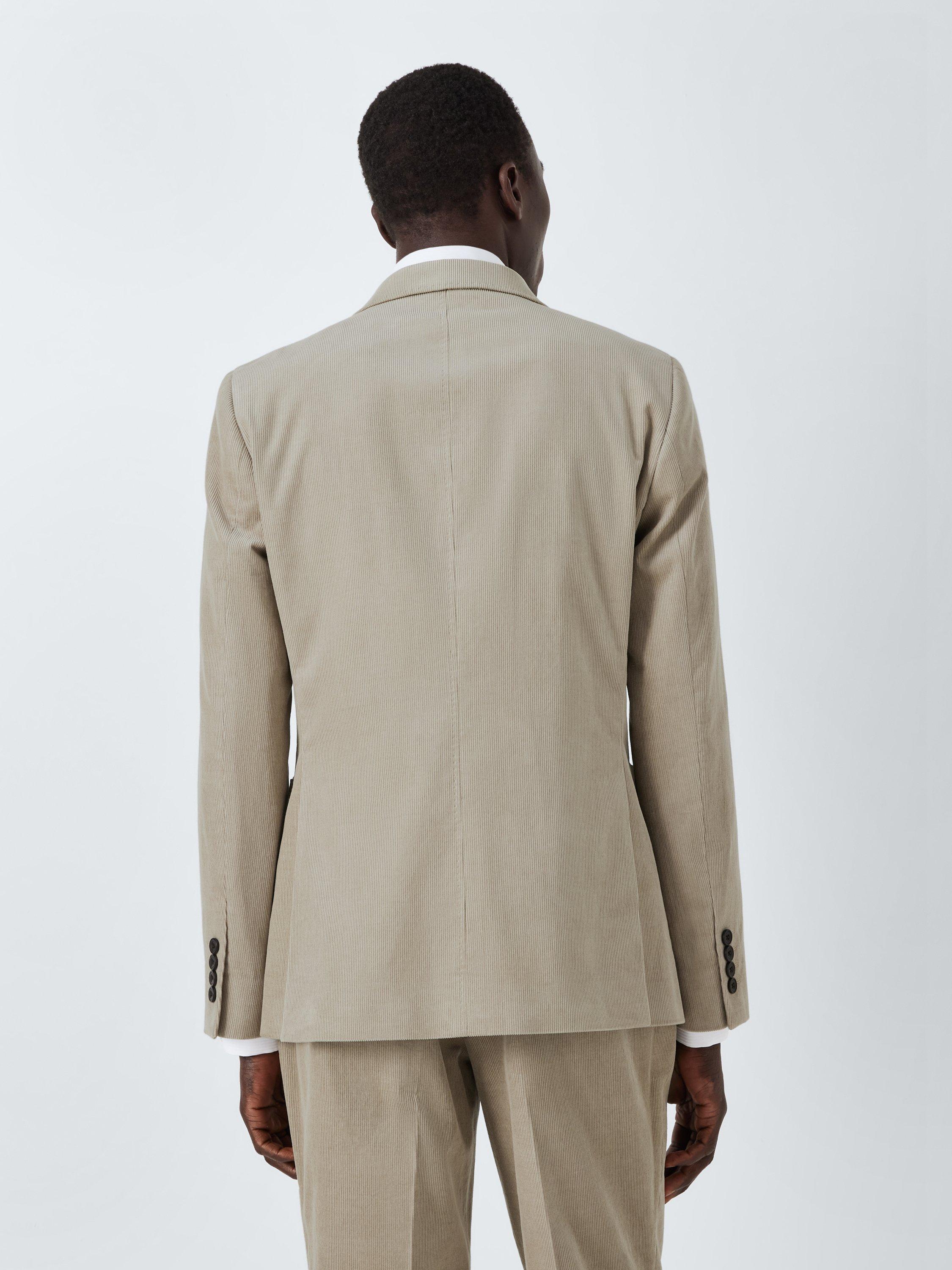 Product image 2 of 9, which shows John Lewis Regular Fit Single Breasted Corduroy Suit Jacket, Stone, 40R