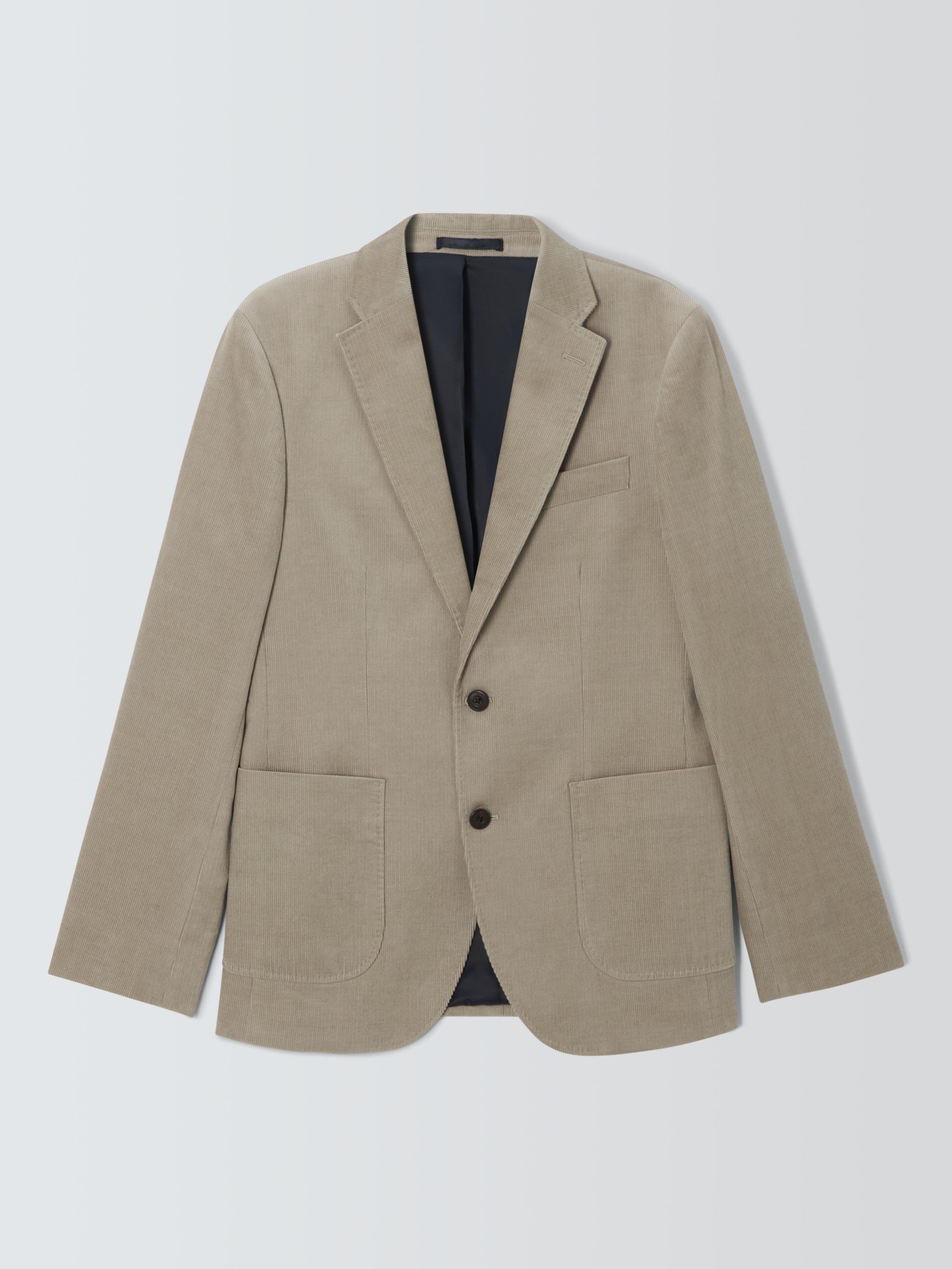 Product image 4 of 9, which shows John Lewis Regular Fit Single Breasted Corduroy Suit Jacket, Stone, 40R
