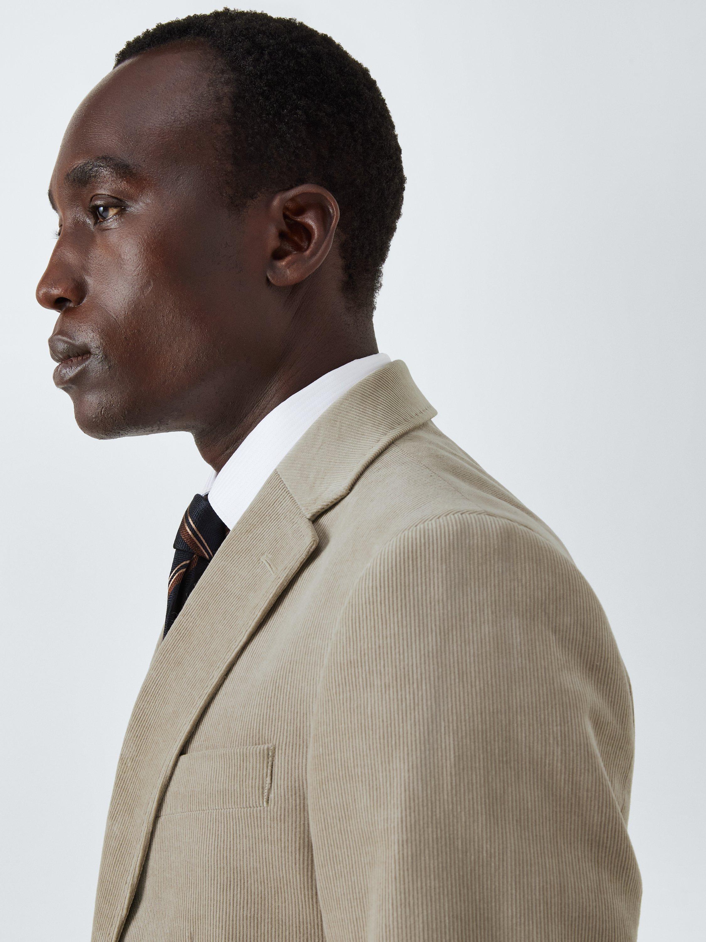 Product image 5 of 9, which shows John Lewis Regular Fit Single Breasted Corduroy Suit Jacket, Stone, 40R