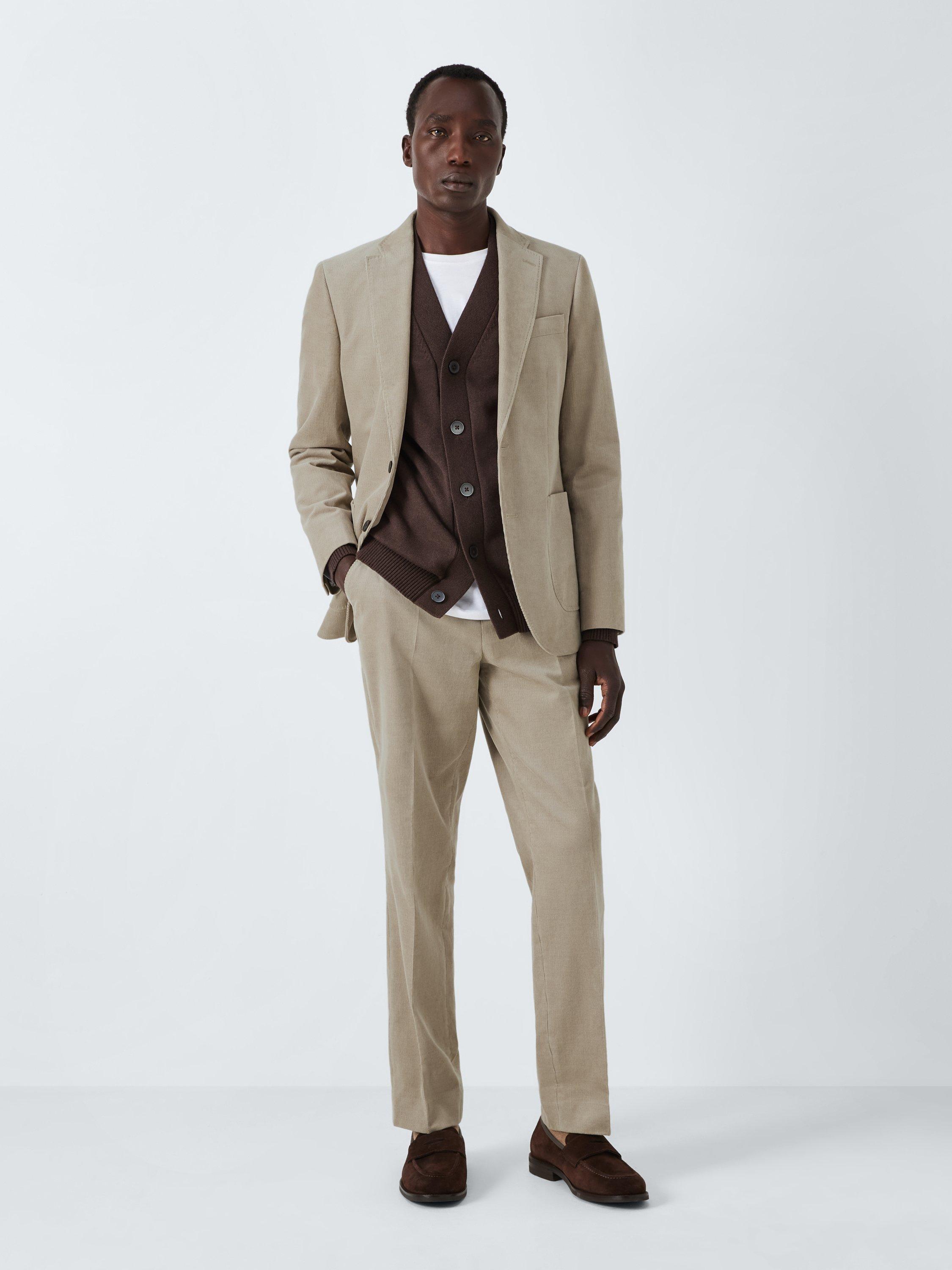Product image 7 of 9, which shows John Lewis Regular Fit Single Breasted Corduroy Suit Jacket, Stone, 40R