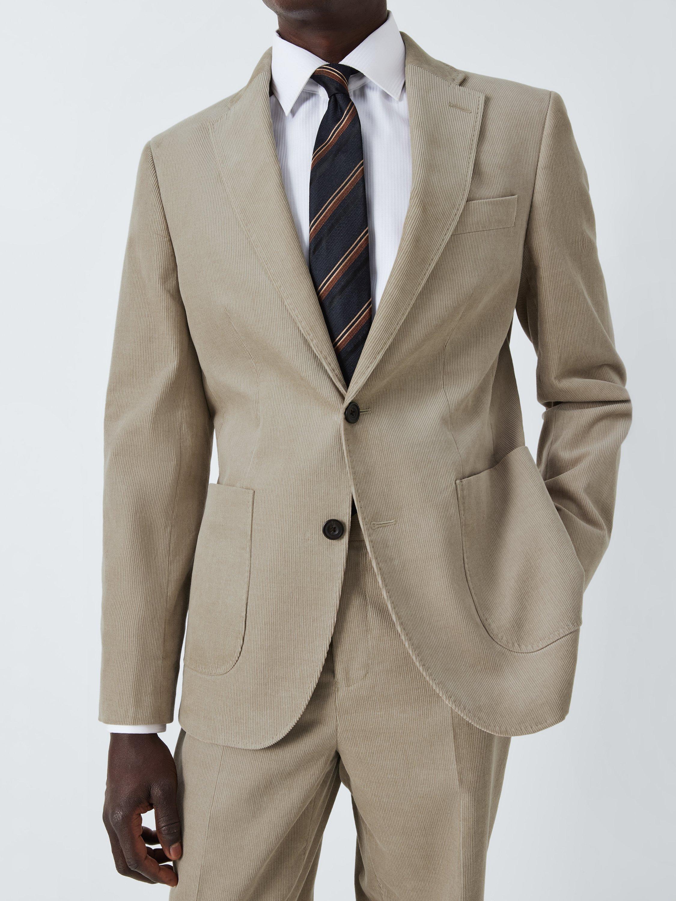 Product image 9 of 9, which shows John Lewis Regular Fit Single Breasted Corduroy Suit Jacket, Stone, 40R