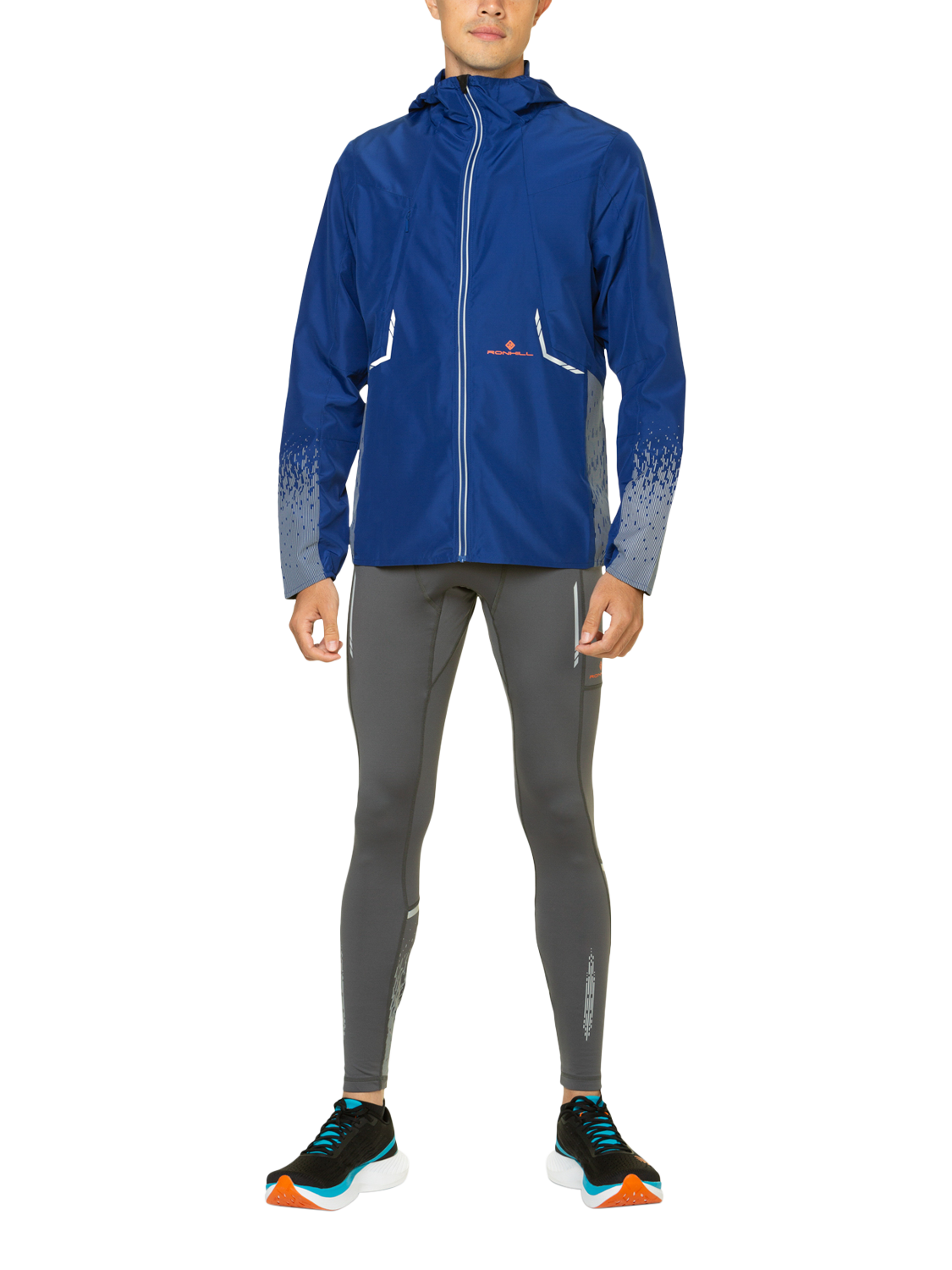 Product image 3 of 10, which shows Ronhill Men's Lightweight Reflective Jacket, Blue Ocean, S