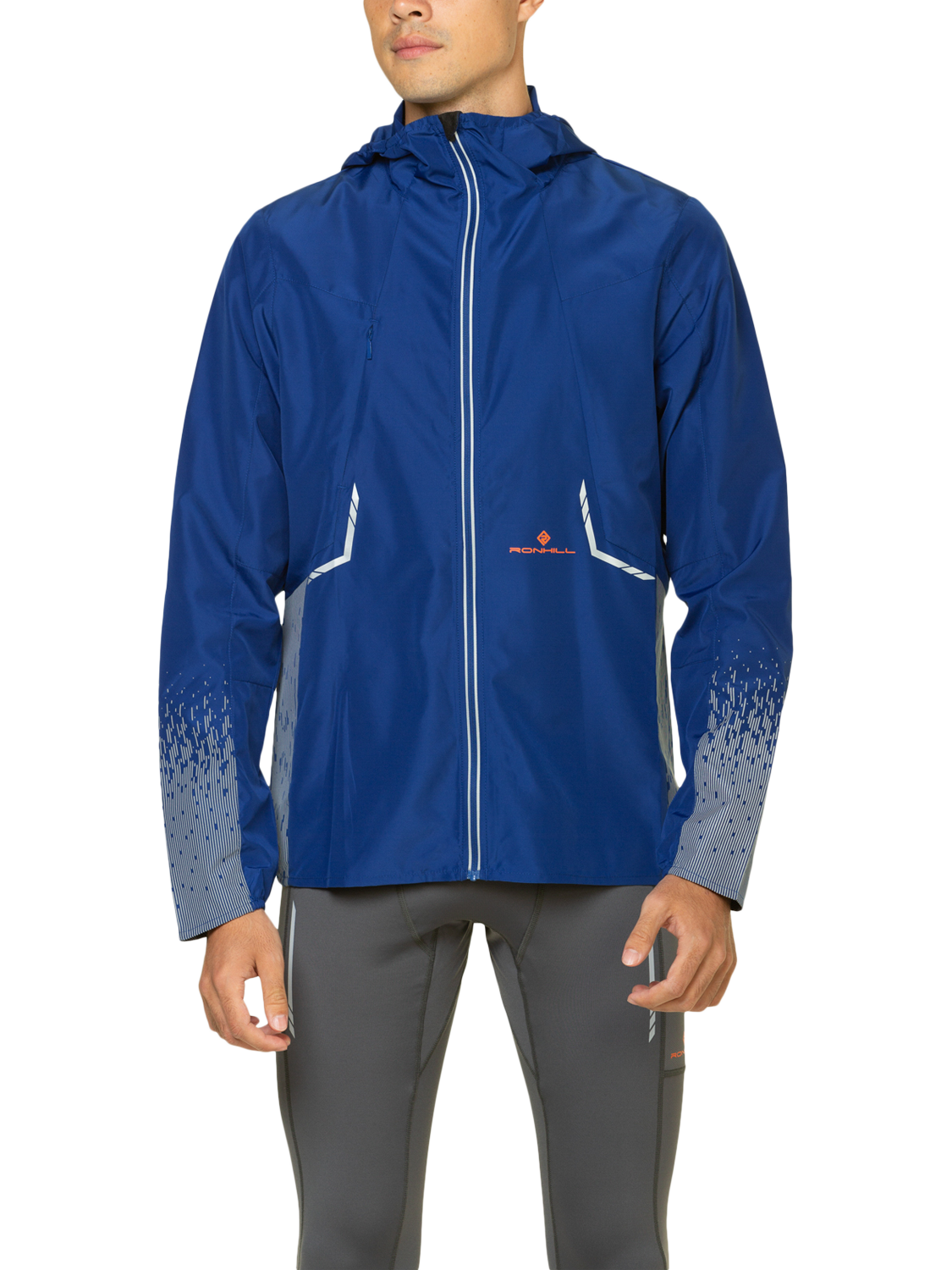 Product image 5 of 10, which shows Ronhill Men's Lightweight Reflective Jacket, Blue Ocean, S