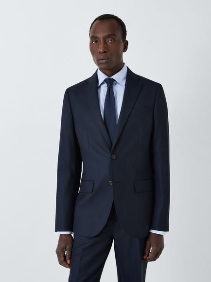 John Lewis Super 100's Birdseye Wool Regular Suit Blazer, Navy