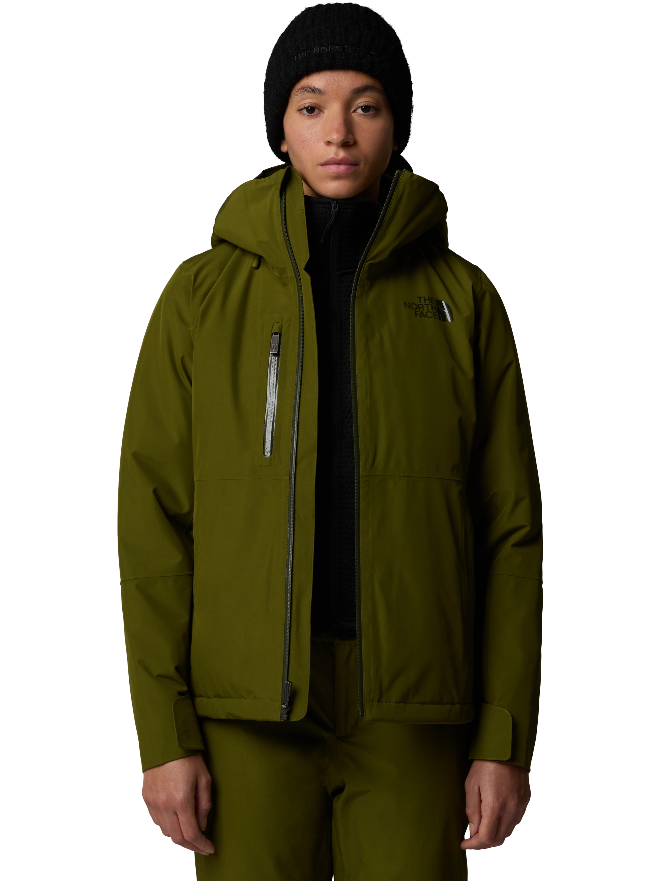 Product image 3 of 5, which shows The North Face Women's Descendit Waterproof & Windproof Ski Shell Jacket, Forest Olive, XL
