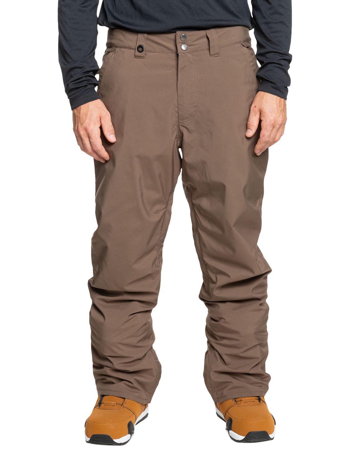 Product image 1 of 8, which shows Quiksilver Men's DryFlight Waterproof Snow Pants, Canteen, S