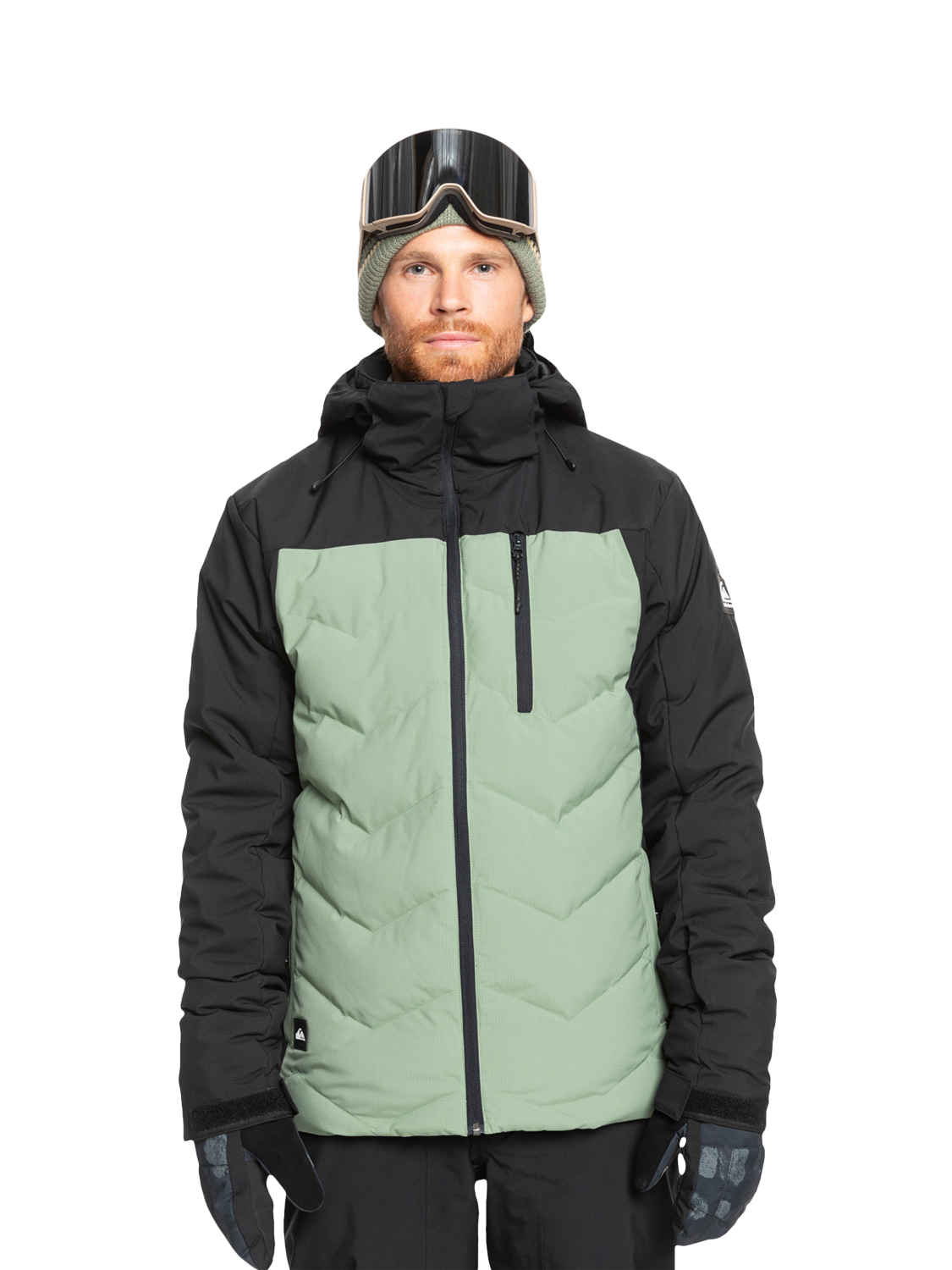 Product image 1 of 9, which shows Quiksilver The Edge Men's Snow Jacket, Sea Spray, S