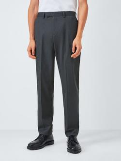 John Lewis Washable Wool Blend Regular Fit Suit Trousers, Charcoal