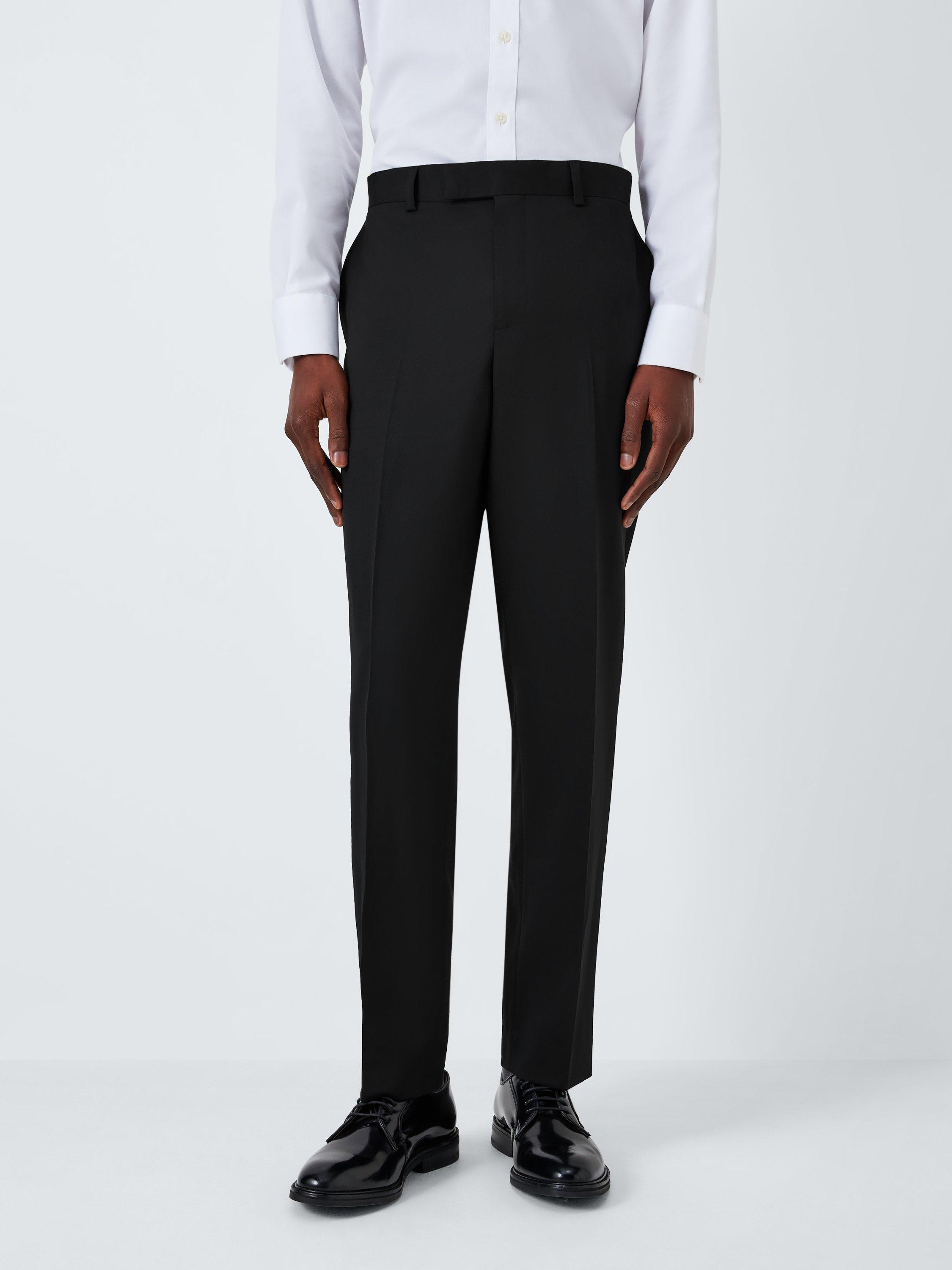 John Lewis Washable Wool Blend Regular Fit Suit Trousers, Navy, Black