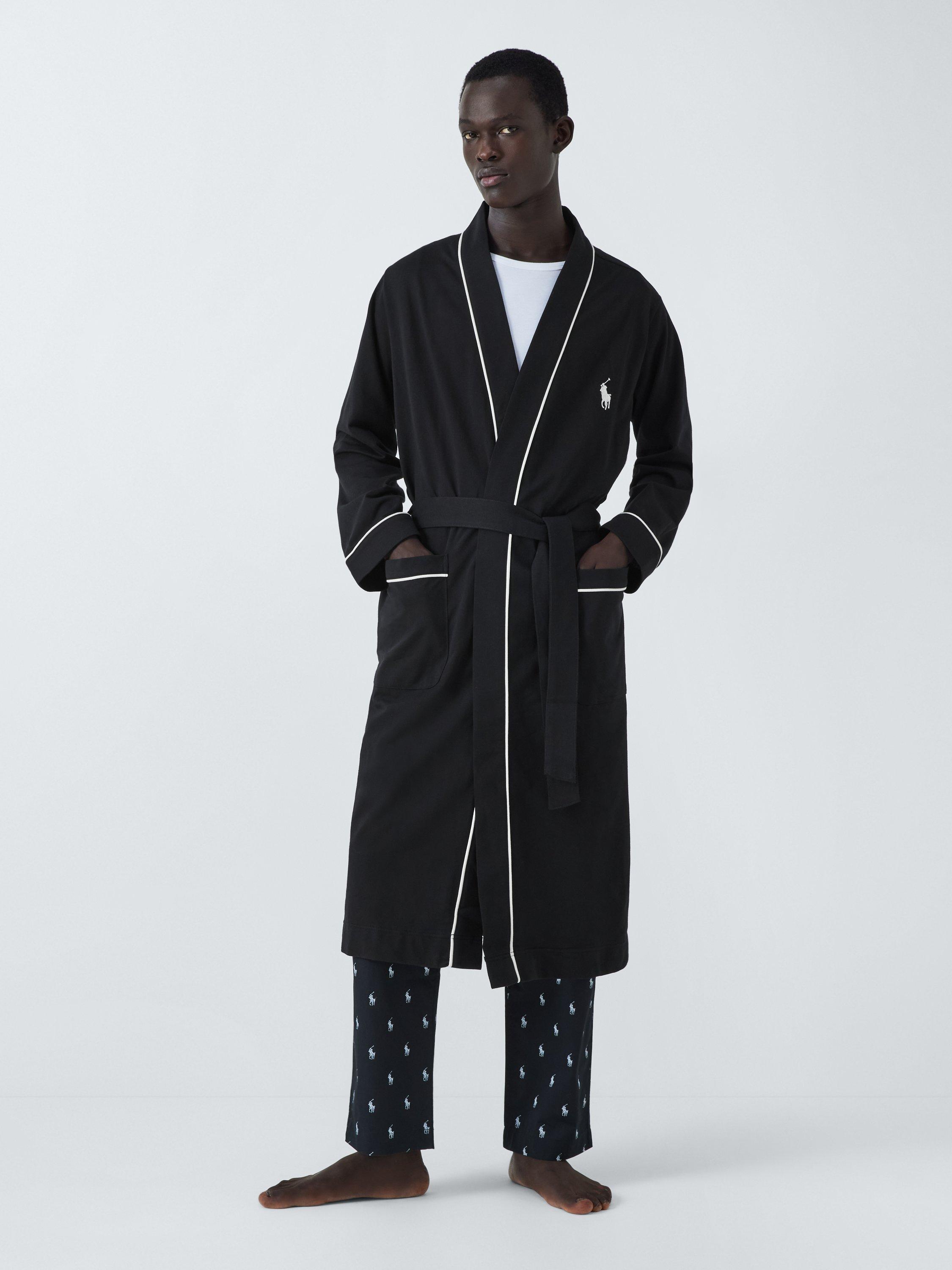 Polo Ralph Lauren Piping Dressing Gown Black