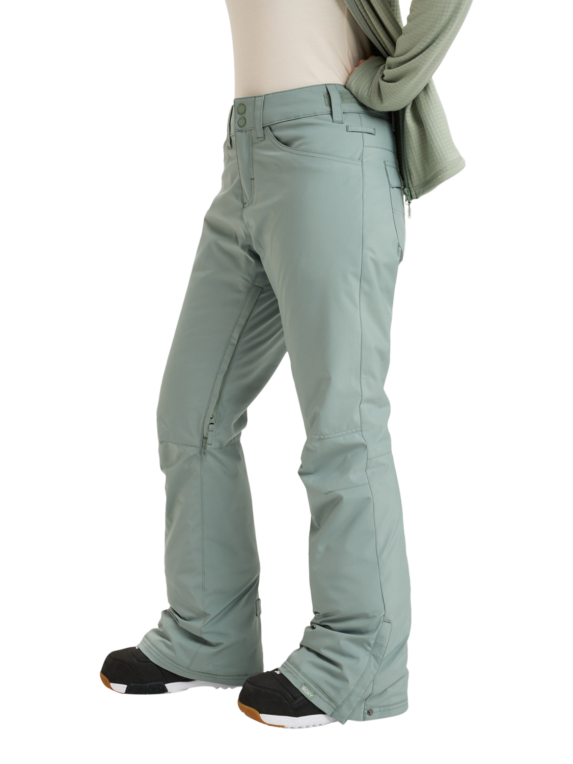 Product image 4 of 9, which shows Roxy Women's Backyard Ski Trousers, Lily Pad, S