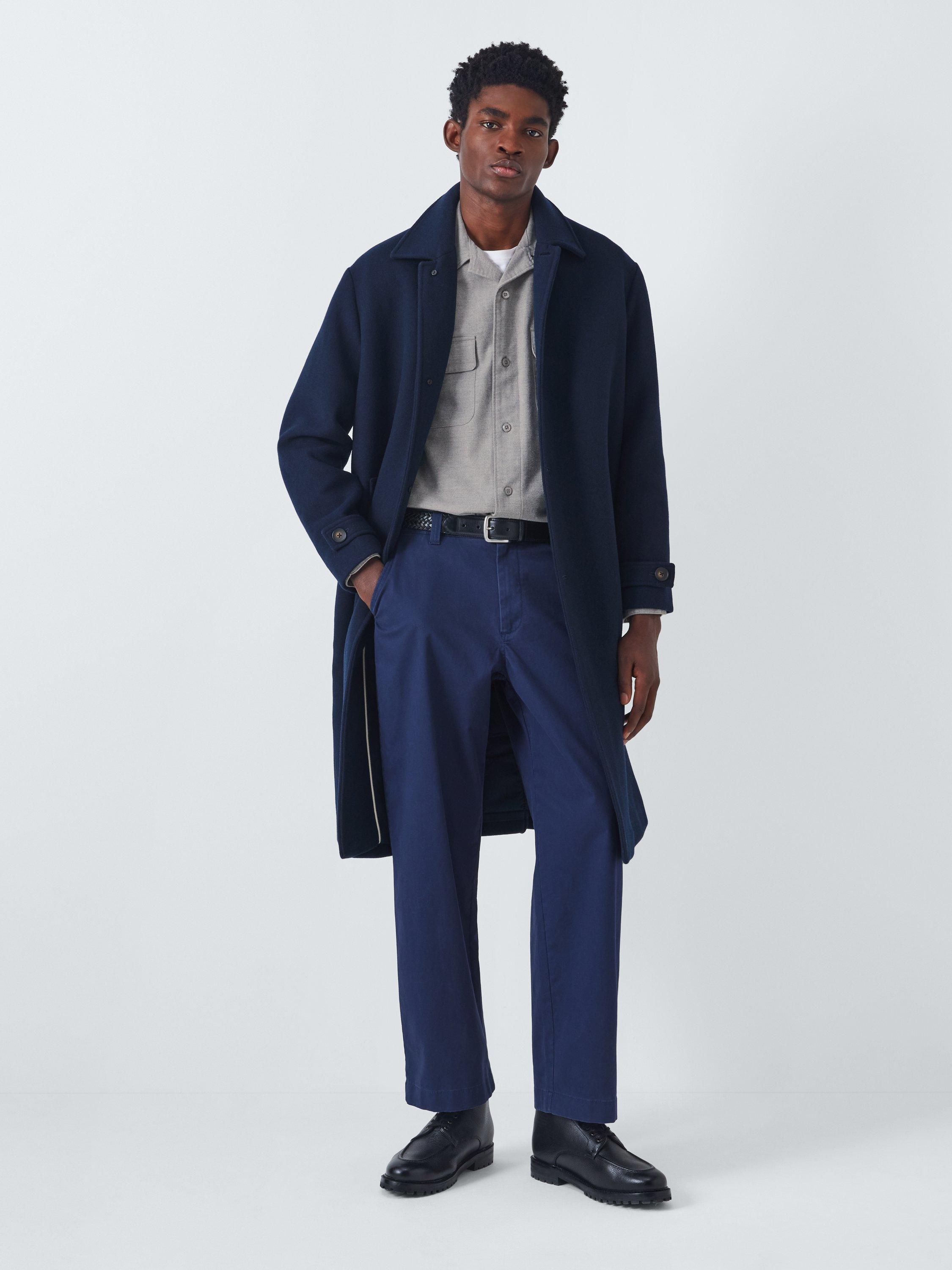 Product image 3 of 6, which shows John Lewis Herringbone Cotton Blend Overshirt, Light Grey, S
