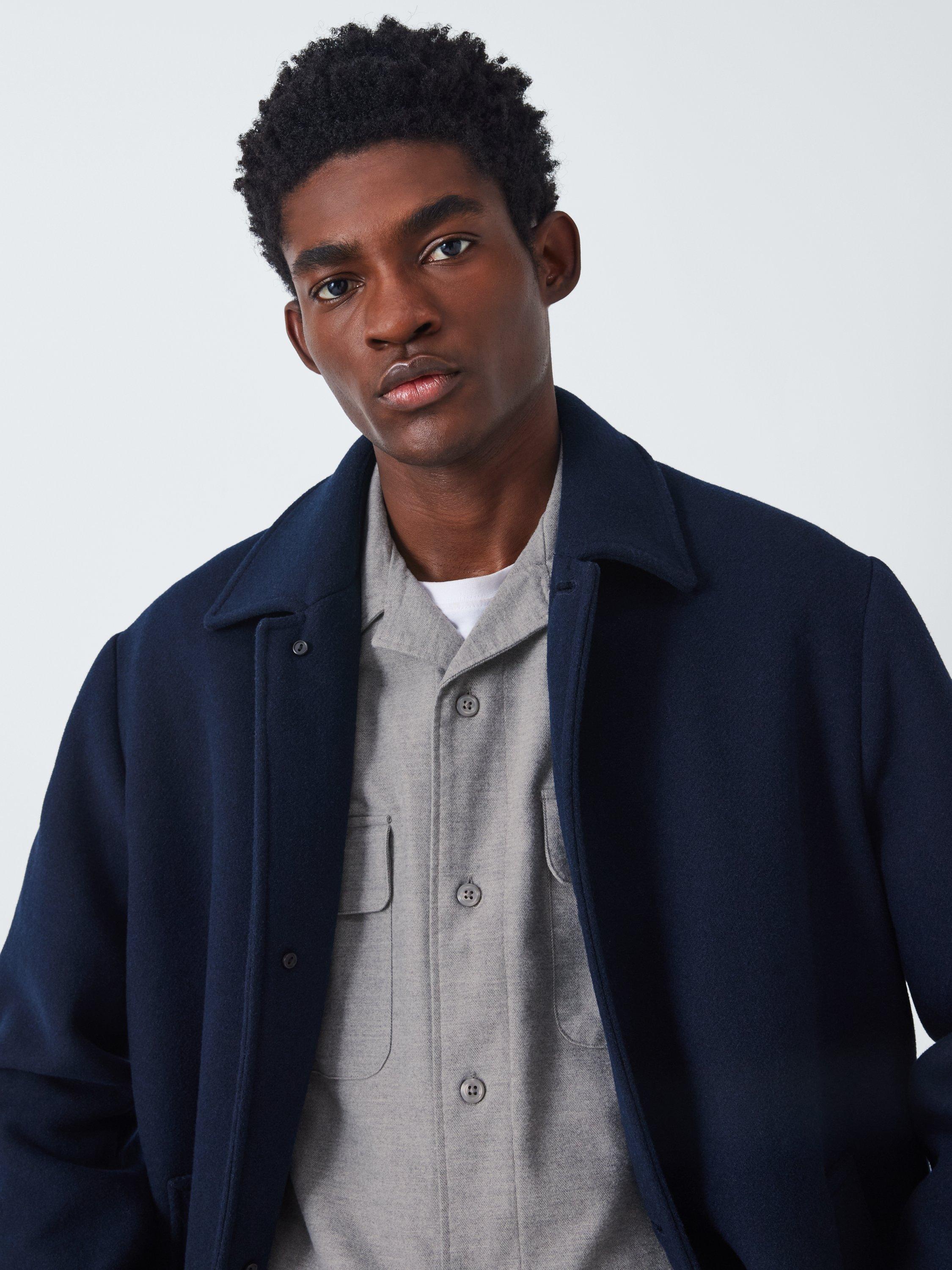 Product image 6 of 6, which shows John Lewis Herringbone Cotton Blend Overshirt, Light Grey, S